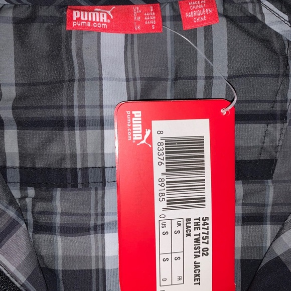 Puma Twista Lightweight Plaid Black/White Men’s Jacket - Size Small - Picture 6 of 10